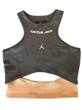 Travis Scott x Jordan Two-Tone Ribbed Crop Tank Top
